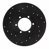 R1 Concepts 78-82 Nissan 720 DATSUN Front Left Drilled & Slotted Black Brake Rotor by R1 Concepts RNC-633-67075L