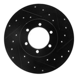 R1 Concepts 78-82 Nissan 620 Pickup Front Right Drilled & Slotted Black Brake Rotor by R1 Concepts RNC-633-67075R