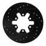 R1 Concepts 82-85 Nissan 720 Datsun Front Left Drilled & Slotted Black Brake Rotor by R1 Concepts RNC-633-67077L