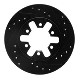 R1 Concepts 82-85 Nissan 720 Datsun Front Left Drilled & Slotted Black Brake Rotor by R1 Concepts RNC-633-67077L