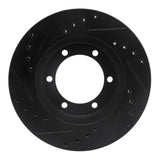 R1 Concepts 98-15 Nissan NP300 (Mexico) Front Right Drilled & Slotted Black Brake Rotor