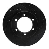 R1 Concepts 98-15 Nissan NP300 (Mexico) Front Right Drilled & Slotted Black Brake Rotor