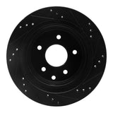 R1 Concepts 02-25 Infiniti G35 Rear Left Drilled & Slotted Black Brake Rotor by R1 Concepts RNC-633-67088L