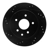 R1 Concepts 02-25 Infiniti G35 Rear Left Drilled & Slotted Black Brake Rotor by R1 Concepts RNC-633-67088L