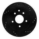 R1 Concepts 02-25 Infiniti G35 Rear Right Drilled & Slotted Black Brake Rotor by R1 Concepts RNC-633-67088R