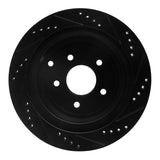 R1 Concepts 2003-2024 Infiniti M37 Rear Left Drilled & Slotted Black Brake Rotor by R1 Concepts RNC-633-67089L