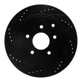 R1 Concepts 2003-2024 Infiniti M37 Rear Left Drilled & Slotted Black Brake Rotor by R1 Concepts RNC-633-67089L