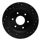 R1 Concepts 04-15 Infiniti QX56 Rear Left Drilled & Slotted Black Brake Rotor by R1 Concepts RNC-633-67090L