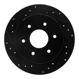 R1 Concepts 04-15 Infiniti QX56 Rear Left Drilled & Slotted Black Brake Rotor by R1 Concepts RNC-633-67090L