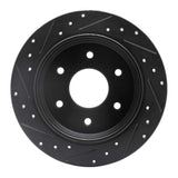 R1 Concepts 04-15 Infiniti QX56 Rear Right Drilled & Slotted Black Brake Rotor by R1 Concepts RNC-633-67090R