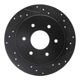 R1 Concepts 04-15 Infiniti QX56 Rear Right Drilled & Slotted Black Brake Rotor by R1 Concepts RNC-633-67090R