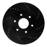 R1 Concepts 04-05 Infiniti QX56 Front Left Drilled & Slotted Black Brake Rotor by R1 Concepts RNC-633-67091L