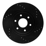 R1 Concepts 05-25 Nissan Pathfinder Front Left Drilled & Slotted Black Brake Rotor by R1 Concepts RNC-633-67092L