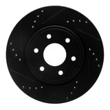 R1 Concepts 05-25 Nissan Pathfinder Front Left Drilled & Slotted Black Brake Rotor by R1 Concepts RNC-633-67092L