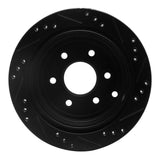 R1 Concepts 05-25 Nissan Frontier Rear Left Drilled & Slotted Black Brake Rotor by R1 Concepts RNC-633-67094L