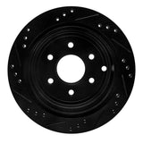 R1 Concepts 05-25 Nissan Frontier Rear Right Drilled & Slotted Black Brake Rotor by R1 Concepts RNC-633-67094R