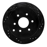 R1 Concepts 05-25 Nissan Frontier Rear Right Drilled & Slotted Black Brake Rotor by R1 Concepts RNC-633-67094R