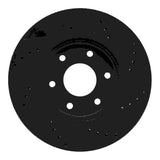 R1 Concepts 05-21 Nissan Frontier Front Left Drilled & Slotted Black Brake Rotor
