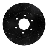 R1 Concepts 07-24 Nissan Titan Front Left Drilled & Slotted Black Brake Rotor by R1 Concepts RNC-633-67098L