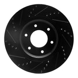 R1 Concepts 07-24 Nissan Titan Front Right Drilled & Slotted Black Brake Rotor by R1 Concepts RNC-633-67098R