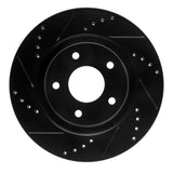 R1 Concepts 11-19 Nissan Sentra Front Left Drilled & Slotted Black Brake Rotor by R1 Concepts RNC-633-67100L
