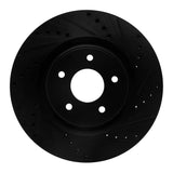 R1 Concepts 14-19 Nissan Rogue Front Right Drilled & Slotted Black Brake Rotor by R1 Concepts RNC-633-67104R
