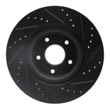 R1 Concepts 2013-2025 Infiniti Q50 Front Left Drilled & Slotted Black Brake Rotor by R1 Concepts RNC-633-67105L