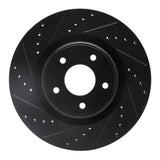 R1 Concepts 2013-2025 Infiniti Q50 Front Left Drilled & Slotted Black Brake Rotor by R1 Concepts RNC-633-67105L