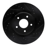 R1 Concepts 2013-2025 Infiniti Q60 Front Right Drilled & Slotted Black Brake Rotor by R1 Concepts RNC-633-67105R