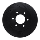 R1 Concepts 16-24 Nissan Titan XD Front Right Drilled & Slotted Black Brake Rotor by R1 Concepts RNC-633-67108R