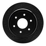 R1 Concepts 16-24 Nissan Titan XD Rear Left Drilled & Slotted Black Brake Rotor by R1 Concepts RNC-633-67109L