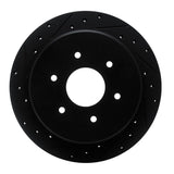 R1 Concepts 17-24 Nissan Titan Rear Left Drilled & Slotted Black Brake Rotor by R1 Concepts RNC-633-67110L