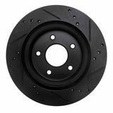 R1 Concepts 17-25 Nissan X-Trail (Mexico) Rear Left Drilled & Slotted Black Brake Rotor by R1 Concepts RNC-633-67111L