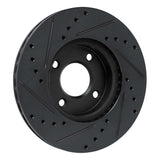 R1 Concepts 17-25 Nissan Versa Front Right Drilled & Slotted Black Brake Rotor by R1 Concepts RNC-633-67112R