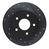 R1 Concepts 19-25 Nissan Kicks Rear Right Drilled & Slotted Black Brake Rotor by R1 Concepts RNC-633-67113R