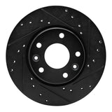 R1 Concepts 20-25 Nissan SENTRA Front Right Drilled & Slotted Black Brake Rotor