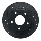 R1 Concepts 20-25 Nissan SENTRA Rear Left Drilled & Slotted Black Brake Rotor