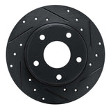 R1 Concepts 20-25 Nissan SENTRA Rear Right Drilled & Slotted Black Brake Rotor