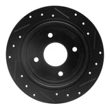 R1 Concepts 90-92 Infiniti M30 Rear Left Drilled & Slotted Black Brake Rotor by R1 Concepts RNC-633-68001L