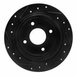 R1 Concepts 90-92 Infiniti M30 Rear Right Drilled & Slotted Black Brake Rotor by R1 Concepts RNC-633-68001R