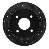 R1 Concepts 90-92 Infiniti M30 Rear Right Drilled & Slotted Black Brake Rotor by R1 Concepts RNC-633-68001R