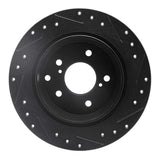R1 Concepts 90-96 Infiniti Q45 Rear Left Drilled & Slotted Black Brake Rotor by R1 Concepts RNC-633-68003L