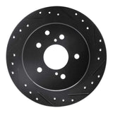 R1 Concepts 90-96 Infiniti Q45 Rear Right Drilled & Slotted Black Brake Rotor by R1 Concepts RNC-633-68003R