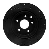 R1 Concepts 93-01 Infiniti Q45 Rear Left Drilled & Slotted Black Brake Rotor by R1 Concepts RNC-633-68004L