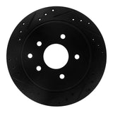R1 Concepts 93-01 Infiniti Q45 Rear Left Drilled & Slotted Black Brake Rotor by R1 Concepts RNC-633-68004L