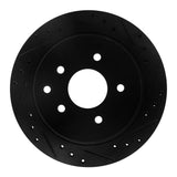 R1 Concepts 93-01 Infiniti Q45 Rear Right Drilled & Slotted Black Brake Rotor by R1 Concepts RNC-633-68004R