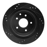 R1 Concepts 02-06 Infiniti Q45 Rear Right Drilled & Slotted Black Brake Rotor by R1 Concepts RNC-633-68006R