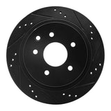 R1 Concepts 02-06 Infiniti Q45 Rear Right Drilled & Slotted Black Brake Rotor by R1 Concepts RNC-633-68006R