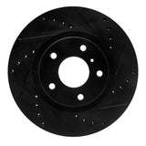 R1 Concepts 03-05 Infiniti G35 Front Right Drilled & Slotted Black Brake Rotor by R1 Concepts RNC-633-68007R