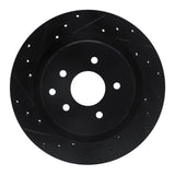 R1 Concepts 03-08 Infiniti G35 Rear Left Drilled & Slotted Black Brake Rotor by R1 Concepts RNC-633-68009L